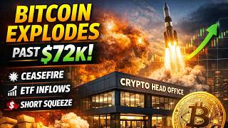 🚀 Bitcoin EXPLODES Past $72K! Ceasefire, ETFs & Short Squeeze Explained