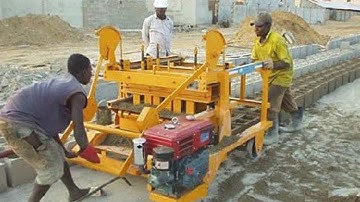 QT4-45 diesel engine movable egg laying cement concrete block making machine in Africa