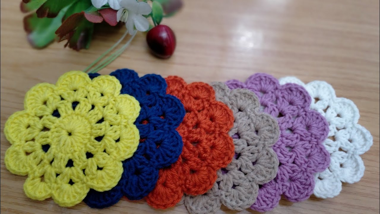 كوستر كروشيه للاكواب crochet coster🥰