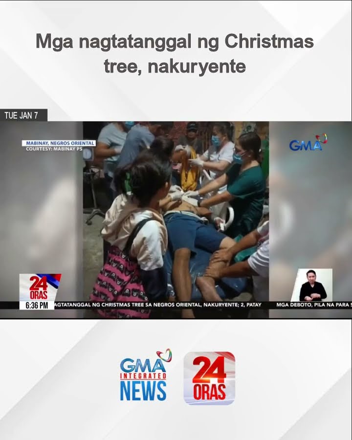 Mga nagtatanggal ng Christmas tree, nakuryente | 24 Oras