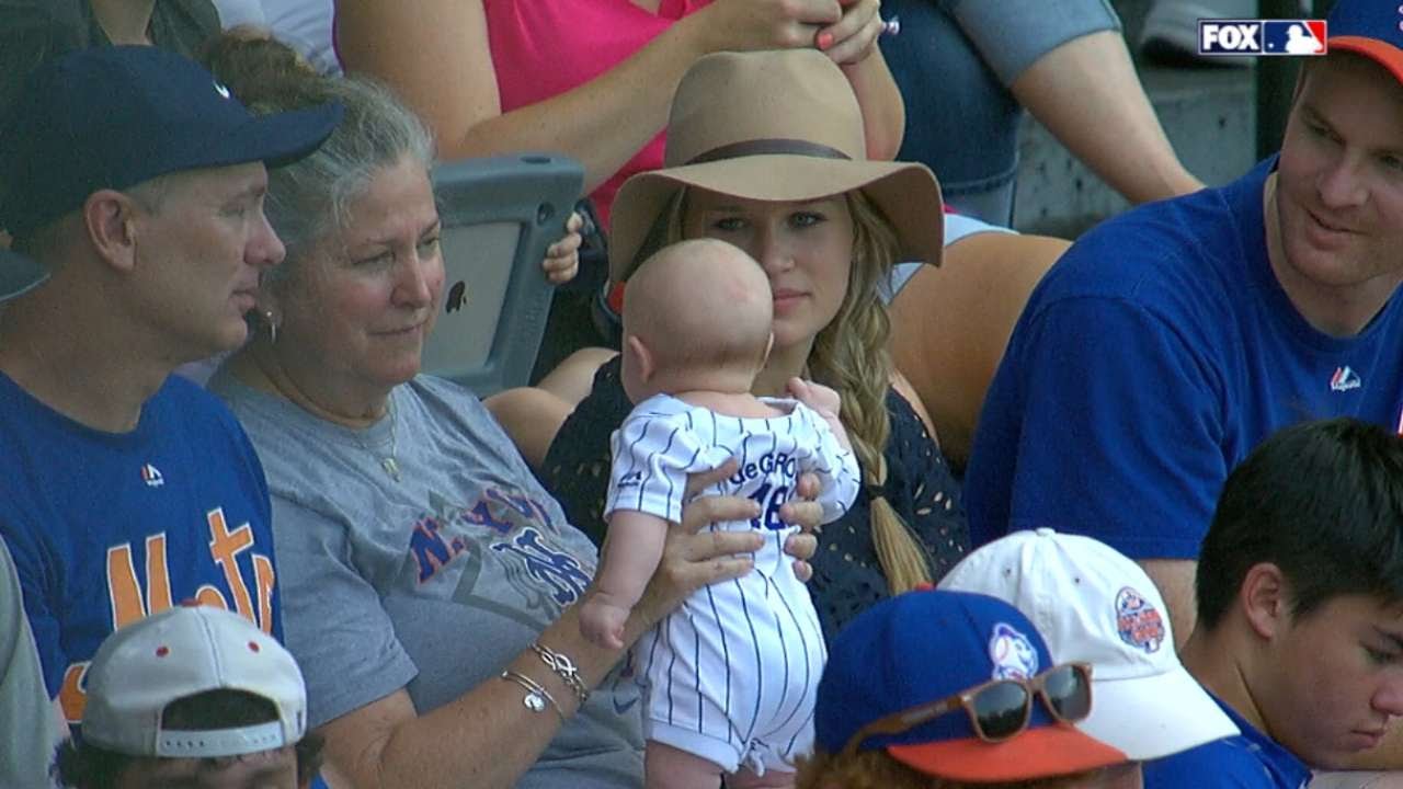 deGrom's son Jaxon watches from the stands 