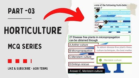Horticulture mcq series/part-03/ for all agriculture competitive exams including pyqs