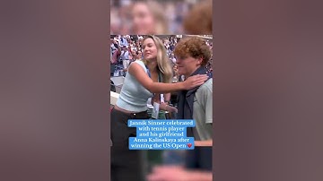 Jannik Sinner celebrated with Anna Kalinskaya after winning the US Open ❤️ #shorts