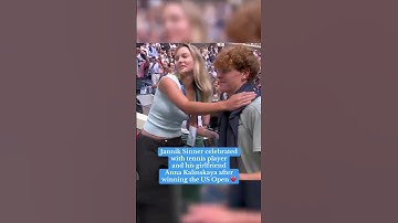 Jannik Sinner celebrated with Anna Kalinskaya after winning the US Open ❤️ #shorts
