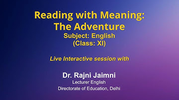 Live Interaction on PMeVIDYA : Reading with Meaning- The Adventure
