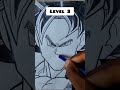 how to Draw Goku UI Face in different levels 👀 #shorts