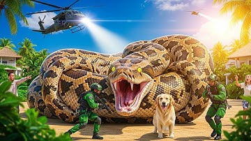 Giant Python Attacks Golden Dog - Heroes Save Life!