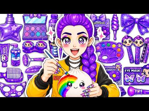 Paper DIY💖Rumi Designed Her Own Viral Dumpling Squishy 🥟Glitter Dumpling Skincare + Makeup ASMR Tana
