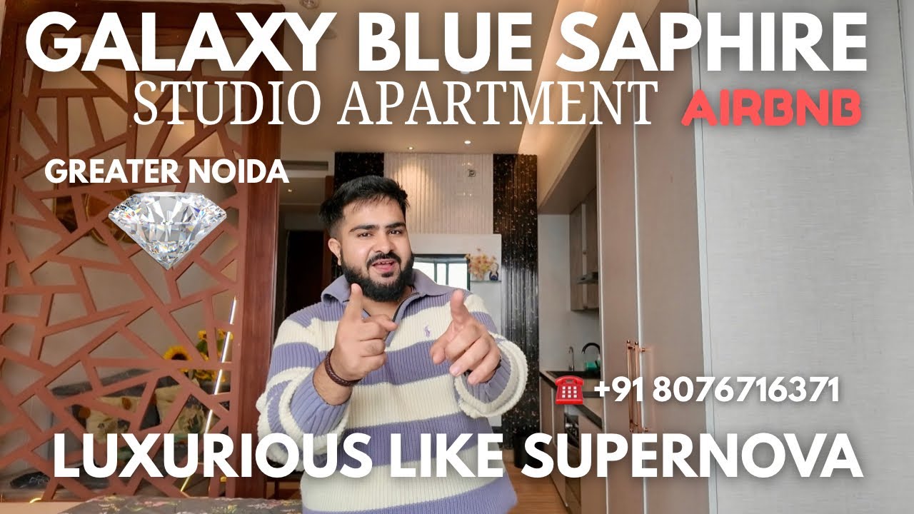Luxurious Studio Apartment Airbnb in Galxy Blue Saphire For Family & Couple | Greater Noida