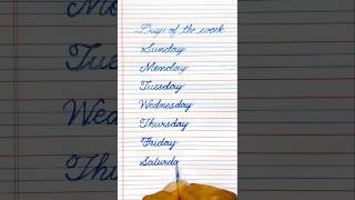 Days of the week in cursive writing #calligraphy #cursivewriting #handwriting #daysoftheweek #viral