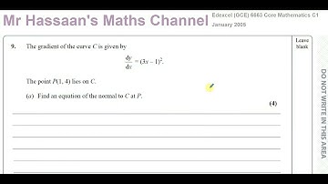 [P1] C1, (GCE), 6663/01, January 2005,  Q9,  Equations of Normals,  Integration (expired)