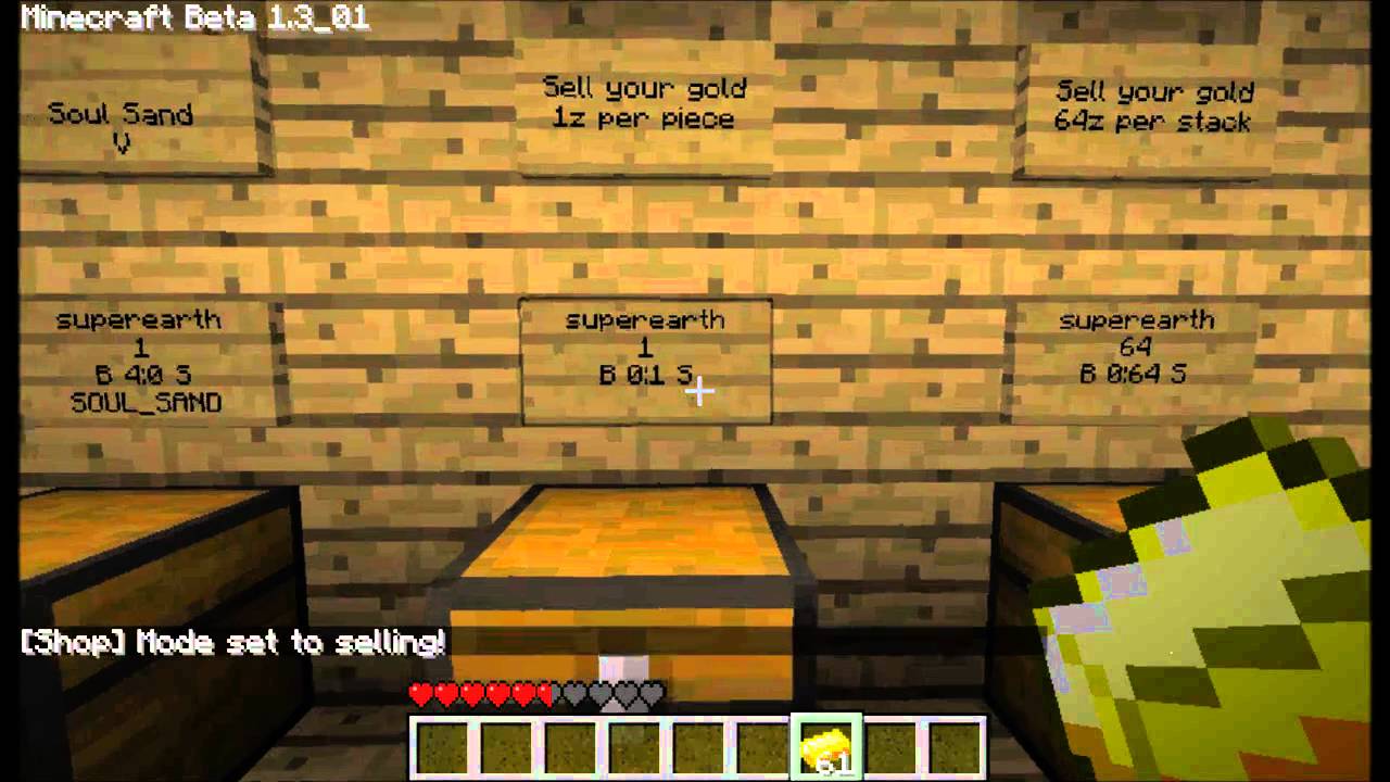 Minecraft: How to sell to the iConomyChestShop - YouTube