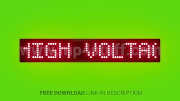 High Voltage Scrolling Red Dot Matrix LED Text Animation on Green Screen Seamless Loop