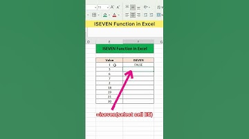 ISEVEN Function in Excel | Advanced Excel Formula #excel #exceltutorial #exceltips