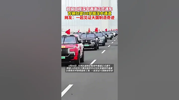 社會百態 | 超級工程深中通道正式通車，百輛仰望U8穿越深中通道， 網友：一起見證大國製造奇蹟 - 天天要聞