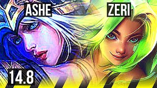 ASHE & Vel'Koz vs ZERI & Nautilus (ADC) | 70% winrate, 6/3/11 | EUW Grandmaster | 14.8