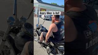 Angry Biker Has No Time For Interviews