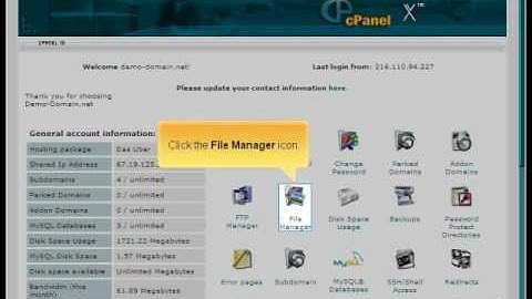 Using the File Manager - via cPanel