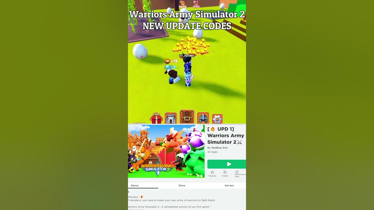 NEW!! (2023) 🔥 Roblox Warriors Army Simulator 2 Codes 🔥 ALL *UPDATE* CODES!  #shorts #roblox 