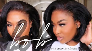 REALISTIC BLOW OUT CUT ON YAKI HAIR! NATURAL Pre-Cut BOB!! UNDER $100! Ft. Nadula Hair