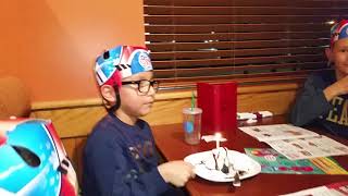 Masey's 8th Birthday supper at Boston Pizza!