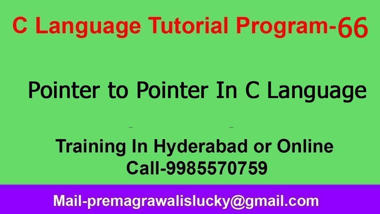 Pointer to Pointer in C Language|Program-66 | C Programming Tutorials ...