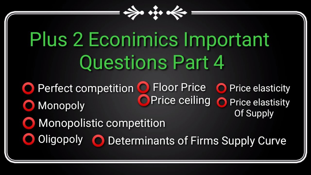 Plus 2 Economics Important Questions Part 4 | Malayalam| - YouTube