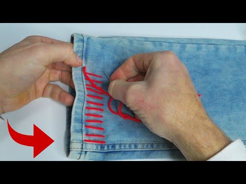 ⭐️Как подшить(укоротить) ДЖИНСЫ(БРЮКИ) за 2 минуты//ШВЕЙНЫЕ ЛАЙФХАКИ