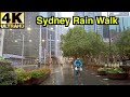 [4K] SYDNEY RAIN WALK | Walking in the rain from Angel Place to Chinatown | ASMR