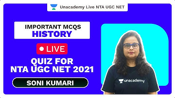 Live quiz for NTA UGC NET 2021| Important MCQs | History |   Soni