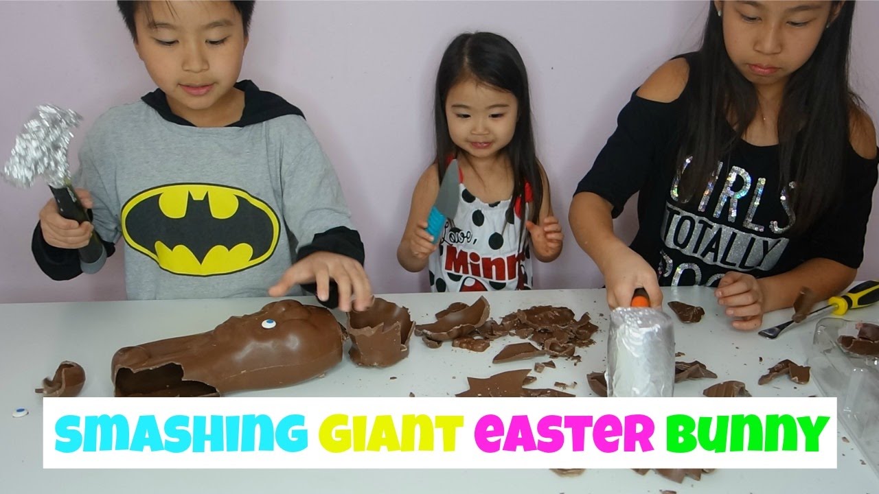 Smashing Giant Chocolate Easter Bunny Sophie's Play Day YouTube