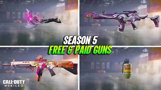 Season 5 Free &amp; Paid Epic Guns CODM - Unique Guns in COD Mobile - New Leaks