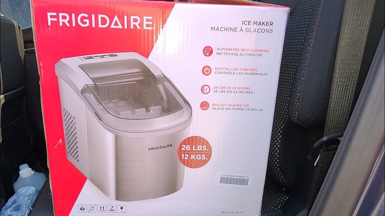 Frigidaire 26 lb. Countertop Self Cleaning Ice Maker Efic120-ss-sc, Stainless Steel