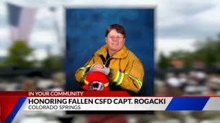 Honoring fallen CSFD Capt. Rogacki at Fallen Firefighters Memorial