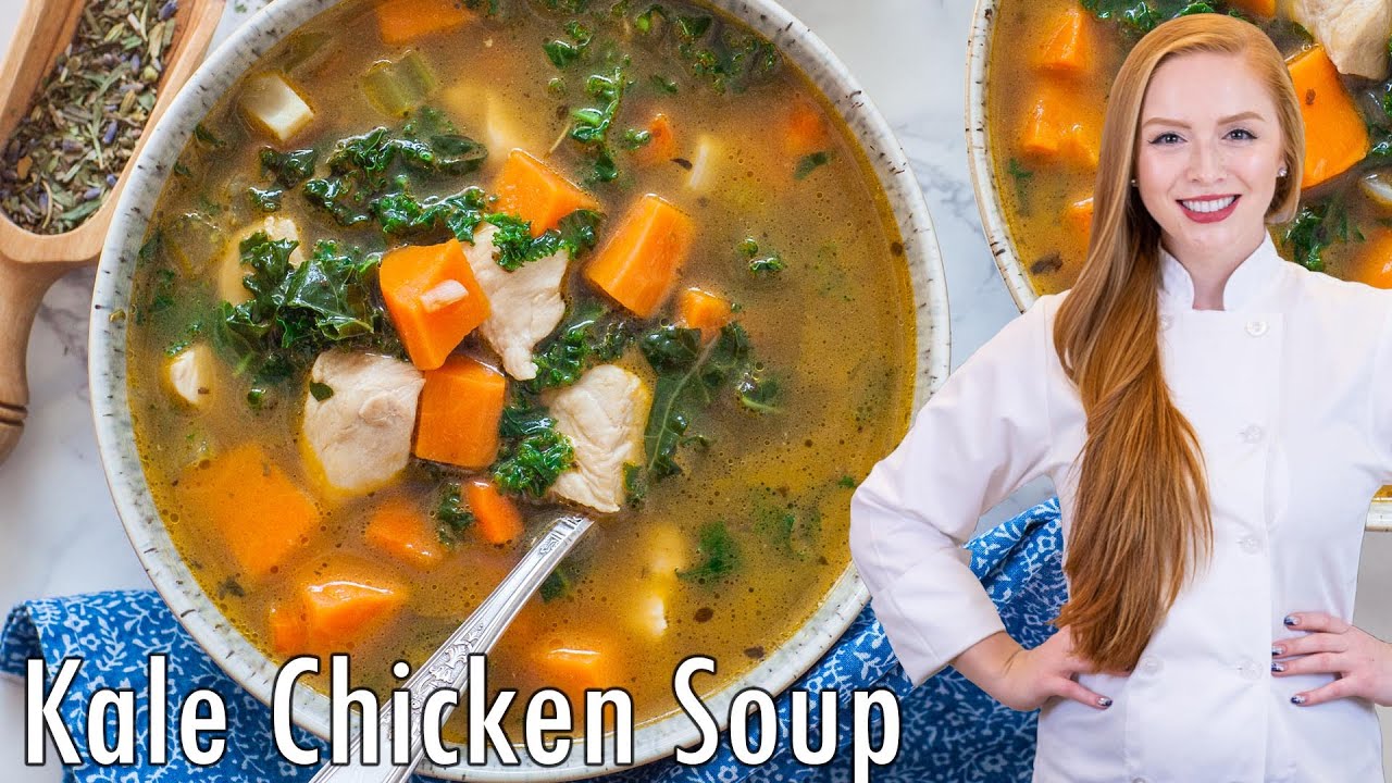 AMAZING Sweet Potato Kale Chicken Soup - EASY & Delicious Soup Recipe!
