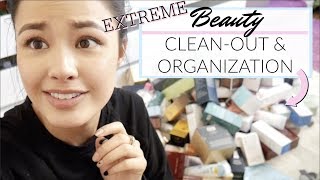 EXTREME BEAUTY ORGANIZATION + CLEAN-OUT | Massive Declutter and Storage Tips!