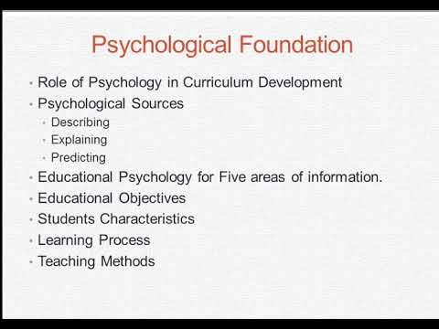 foundation psychological curriculum