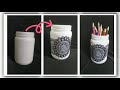 How to draw mandala design on a jar || Diy jar decor || Mandala art || Diy pen , pencil holder