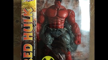 Marvel Select Red Hulk action figure unboxing winter posing special collector edition