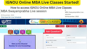 How to access IGNOU Online MBA Live Classes