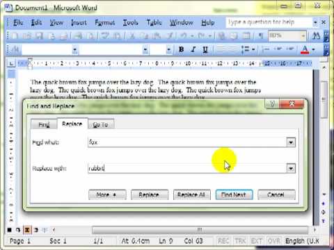 old microsoft word find and replace