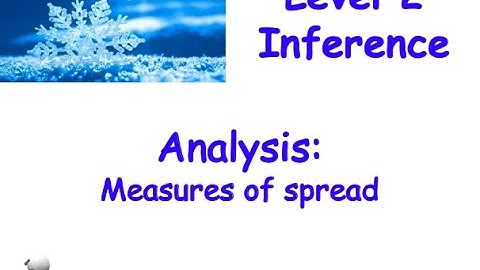 level 2 inference: measures of spread