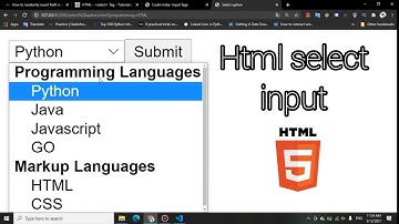 Select tag in html | html tutorial | codin india