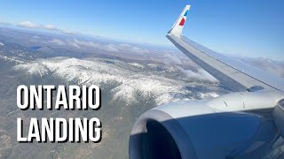 [4K] American Airlines Landing Ontario Airport California