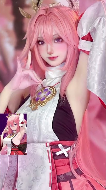 yae miko cosplay from genshin impact