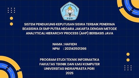 SIMULASI PROGRAM APLIKASI TUGAS AKHIR UNINDRA | HAFIIDH - 202143501366
