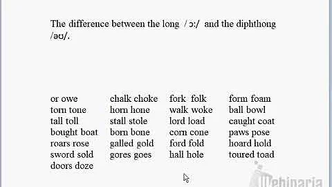 🔵 /ɔ:/ and /əʊ/ - The long /ɔ:/ and the diphthong /əʊ/ - Phonetics - Phonics British Pronunciation