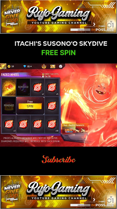 Download lagu 😍 ITACHI SUSANO'O SKYDIVE FREE SPIN 😍 #freefire #freespin #fadedwheeleventtoday
