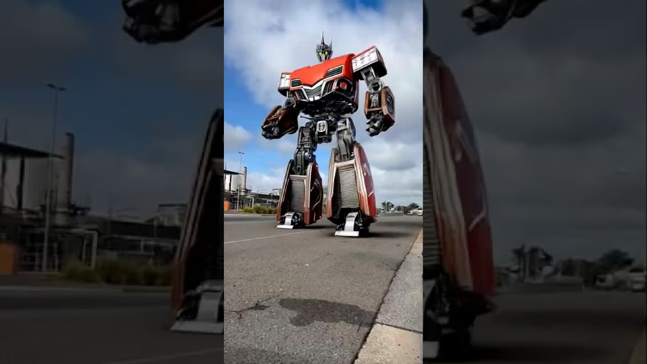 Giant Red Truck Transforms Into an Epic Transformer Robot!"