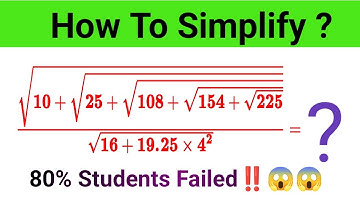 A Nice Square Root Simplification| Math Olympiad |Calculator Not Allowed 🚫